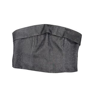 SLA The Label Tube Top Strapless Corset Style XL Glittery Sparkly Silver Gray